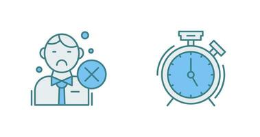 Rejected and Alarm Clock Icon vector