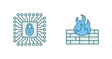 Cyber Protection and Firewall Icon vector