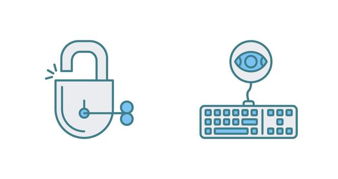 desbloquear y registrador de teclas icono vector
