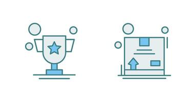 Trophy and Box Icon vector