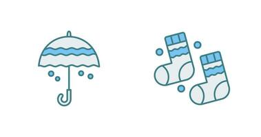 Umbrella and Winter Socks Icon vector