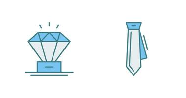 Diamond and Tie Icon vector