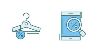 Hanger and Magnifying Glass Icon vector