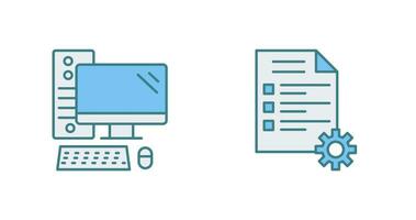 Computer and Test Icon vector