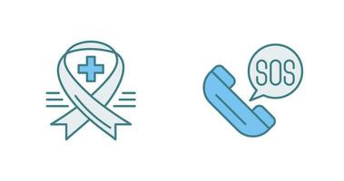 Ribbon and Sos Icon vector