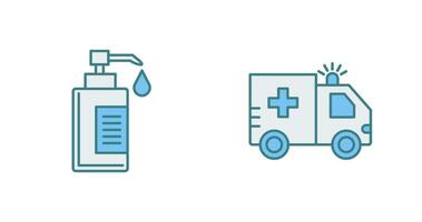 Hand Soap and Ambulance Icon vector