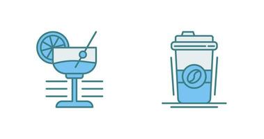 Martini and Coffee Cup Icon vector