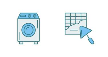 Lavado máquina y enlucido icono vector