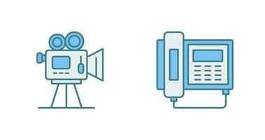 Movie camera and Telephone Icon vector