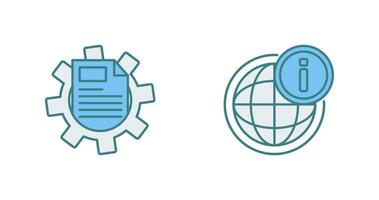 cogwheel and world Icon vector