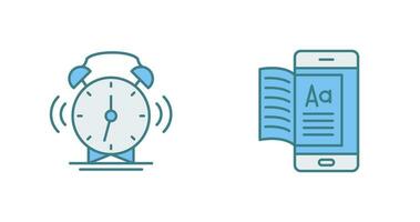 Alarm Clock and Ebook Icon vector