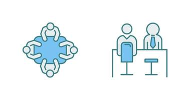 Staff Meeting and Employee Interview Icon vector