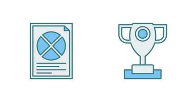 Pie Chart and Trophy Icon vector