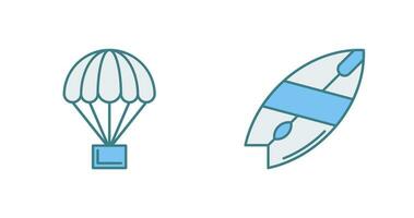 Parachute and Surfboard Icon vector