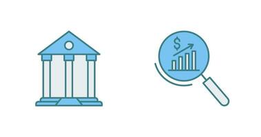 Parthenon and Statistics Icon vector