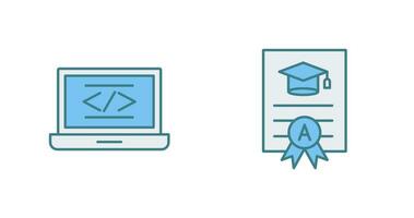 Coding and Report Card Icon vector