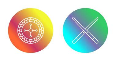 roulette and Pool cue  Icon vector