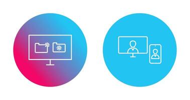 video call and corrupted data Icon vector