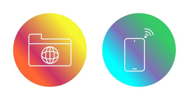 network folder and connected device Icon vector