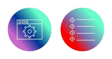 settings and numbered lists Icon vector