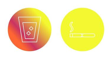 lit cigar and white russian drink  Icon vector