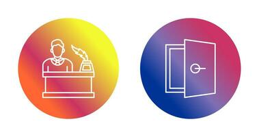 magistrado y puerta icono vector