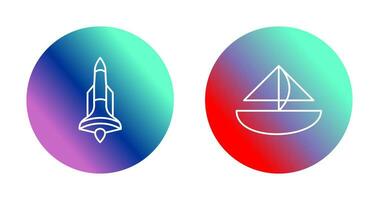 Rocket and Small Yacht Icon vector