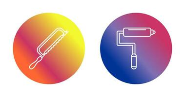 Hacksaw and Paint Roller Icon vector