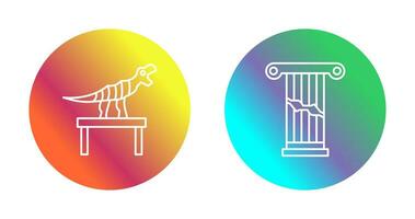 Bones Exhibit and Broken Icon vector