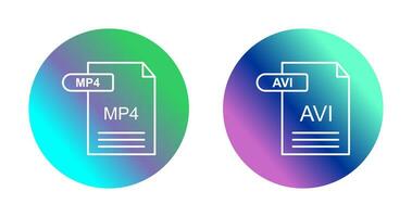 MP4 and AVI  Icon vector