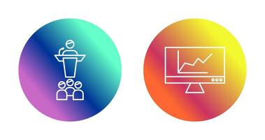 Online Graph and Seminar Icon vector