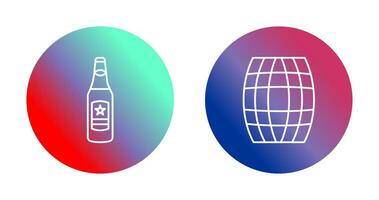 Beer Bottle and Barrel Icon vector