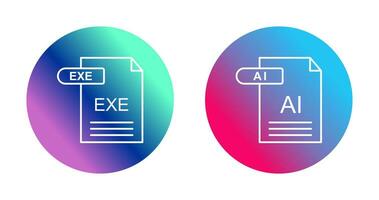 AI and EXE Icon vector