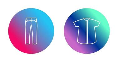 Trousers and Check Shirt Icon vector