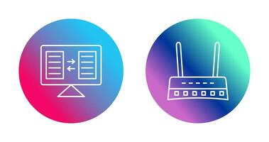 File Sharing and Router Icon vector