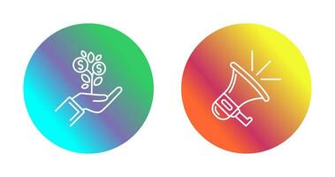 Growth and Megaphone Icon vector