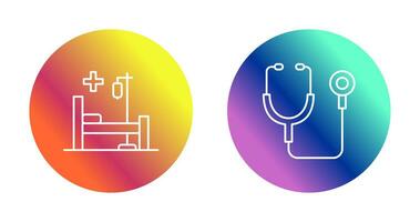 Stethoscope and Hospital Icon vector