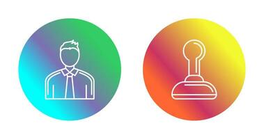 Employee and Stamp Icon vector