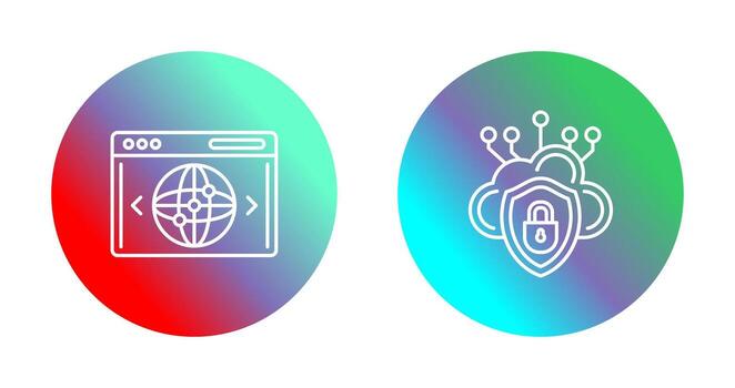 Cloud Security and Website Icon vector