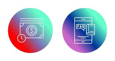 Time is Mony and Faq Icon vector