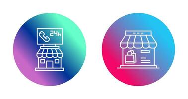24 Hour and Store Icon vector