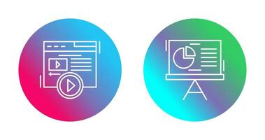 Video Content and Pie Chart Icon vector