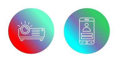 Login and Projector Icon vector