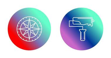 Compass and Roller Icon vector