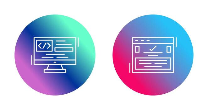 codificación y completar icono vector