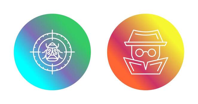 error objetivo y hacker icono vector