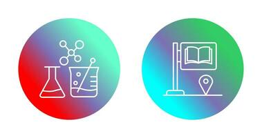 Sign Board and Chemistry Icon vector