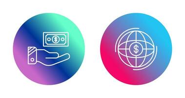 Money and Globe Icon vector