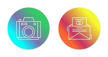 Photo Camera and Invitation Card Icon vector