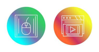 Mouse and Video Player Icon vector